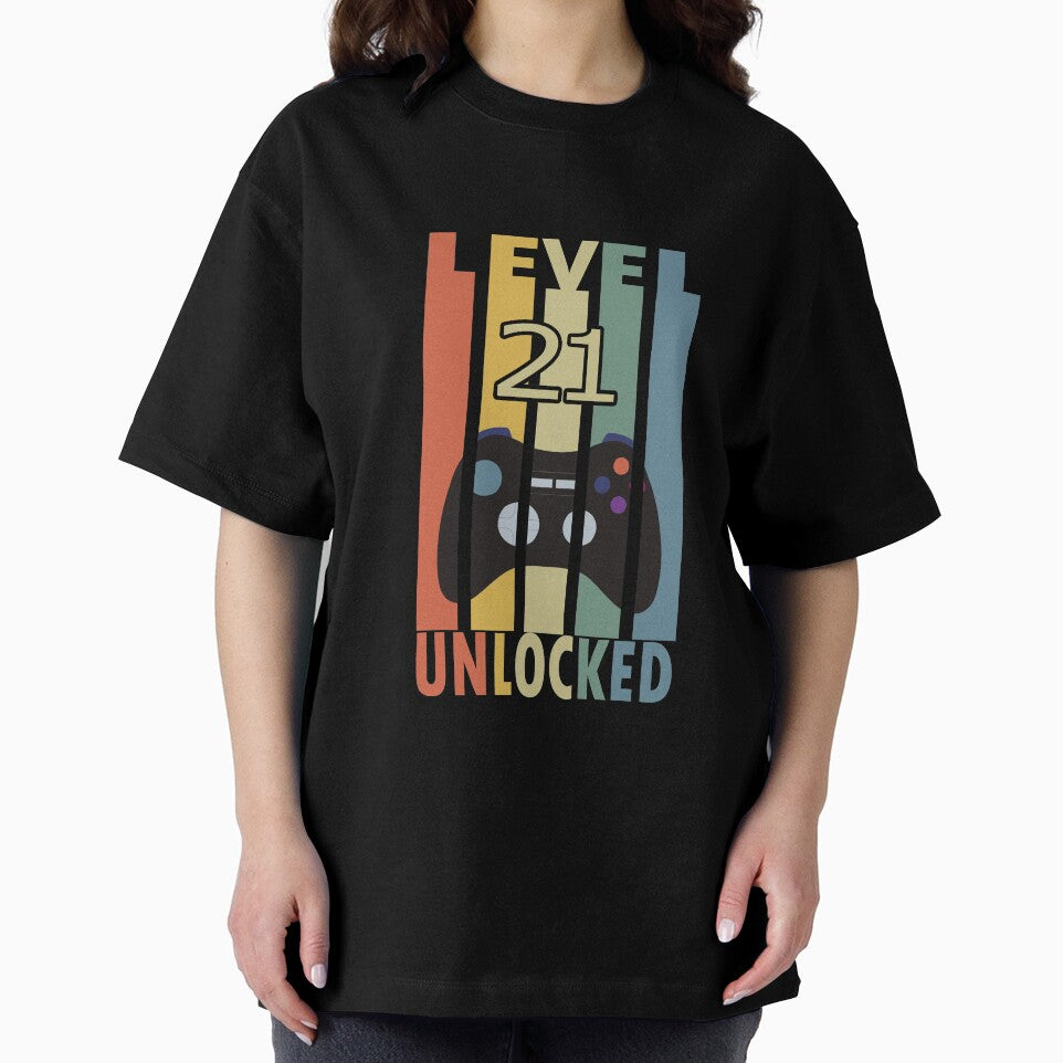 Level 21 Unlocked Vintage Gaming Retro 21st Birthday Gift by TDesignFactory T-Shirts, Hoodie, Sweatshirt (Image 2)