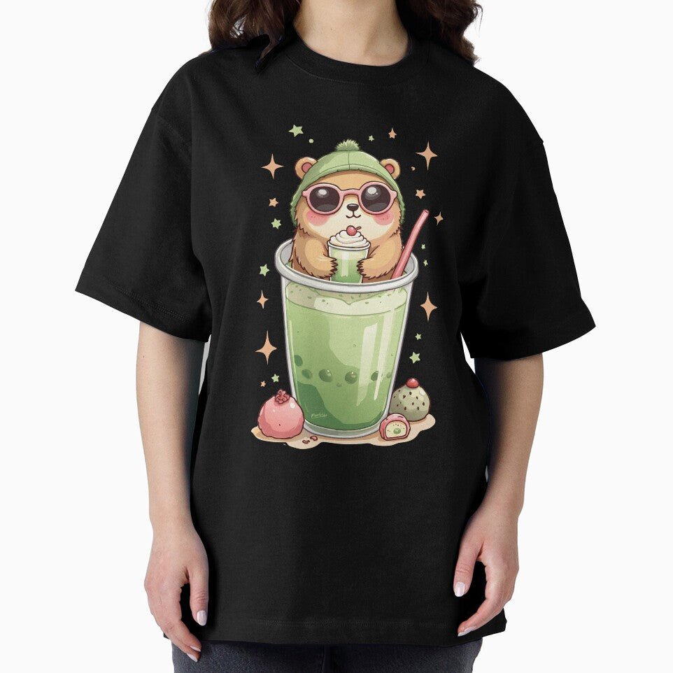 Kawaii Bear in Matcha Bubble Tea Cup by FiesterArt T-Shirts, Hoodie, Sweatshirt | BlankRebels.com (Image 2)