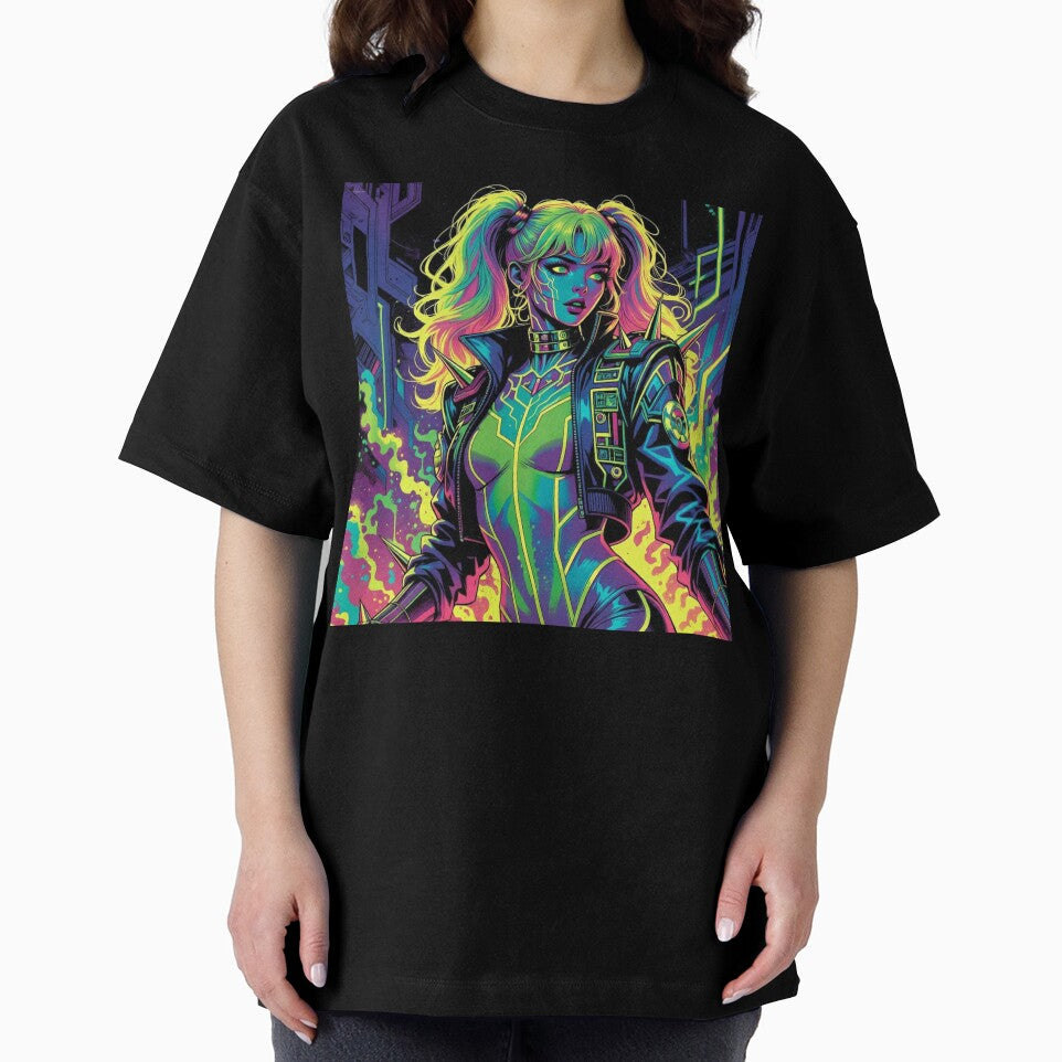 Neon Rebel: Cyberpunk & Spikes by RadaQueen T-Shirts, Hoodie, Sweatshirt | BlankRebels.com (Image 2)