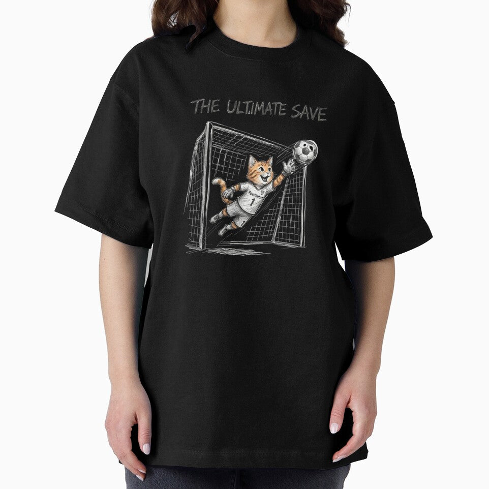 The Ultimate Save Cute Cat Goalkeeper Soccer Illustration by TaiwanMemory