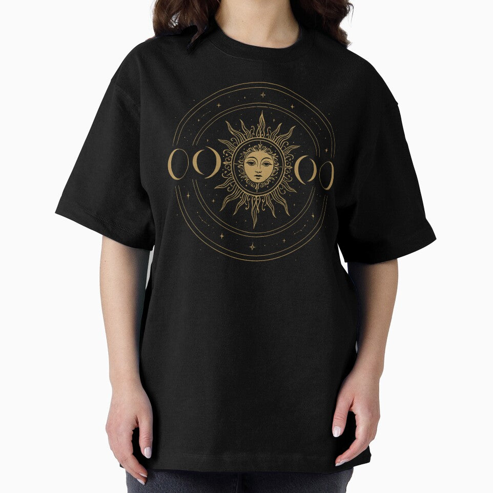 Golden Sun and Moon - Boho Moon Phase by ZBIFBOUETLA T-Shirts, Hoodie, Sweatshirt | BlankRebels.com (Image 2)