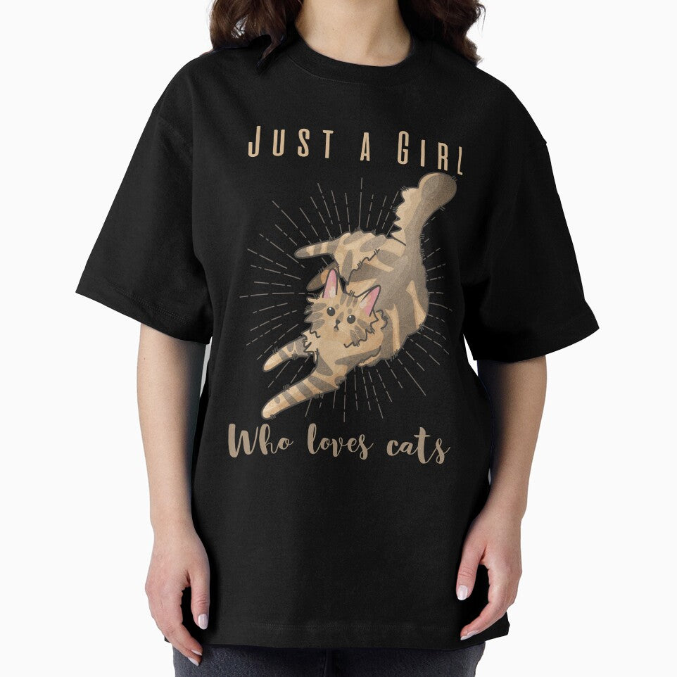 Just a Girl Who Loves Cats - Amber Norwegian Forest Cat - Cat Mom Gifts by FelineEmporium