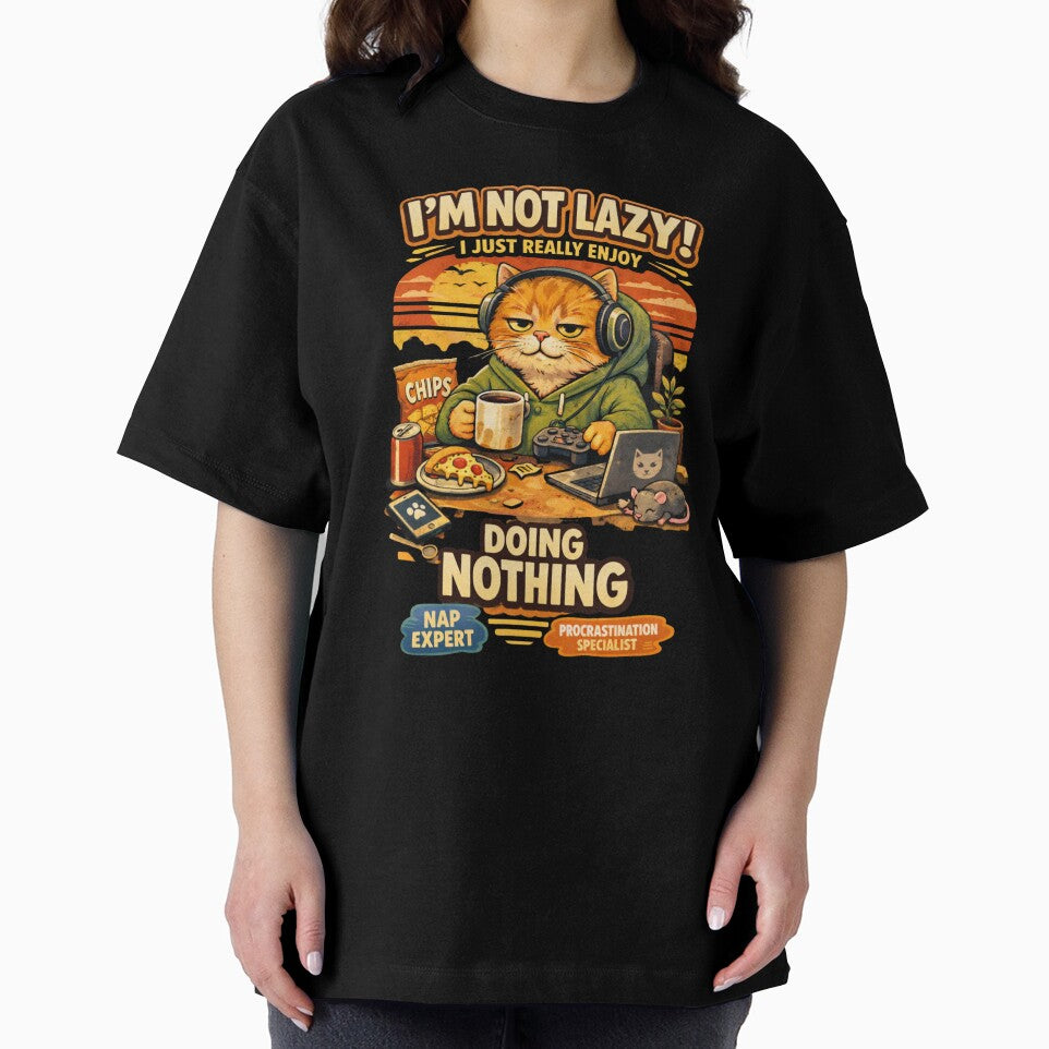 Funny Lazy Orange Cat Quote Enjoy Doing Nothing by PluffyPanda T-Shirts, Hoodie, Sweatshirt | BlankRebels.com (Image 2)