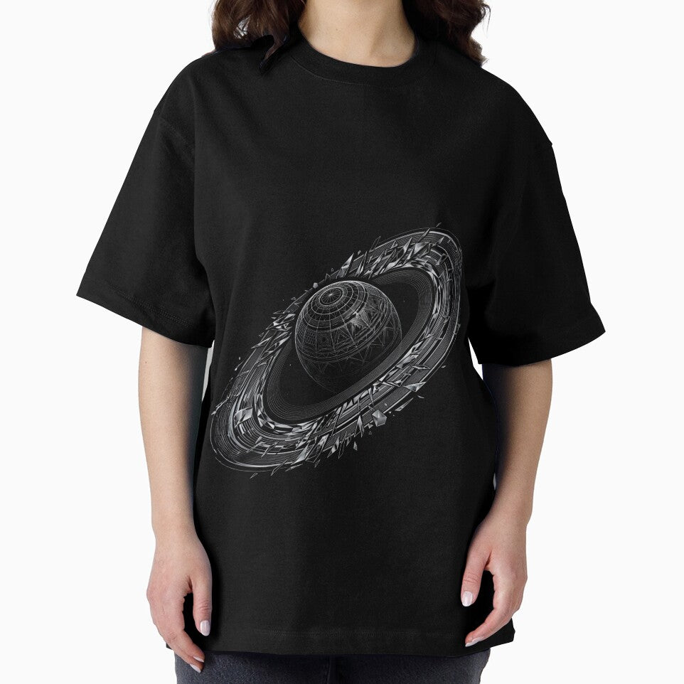 Geometric Saturn - Celestial Line Art Planet by Line & Shade T-Shirts, Hoodie, Sweatshirt | BlankRebels.com (Image 2)