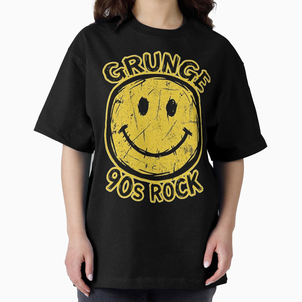 Grunge Smiley 90s Rock – Vintage Distressed Alternative by PLUSHIWORLDtm