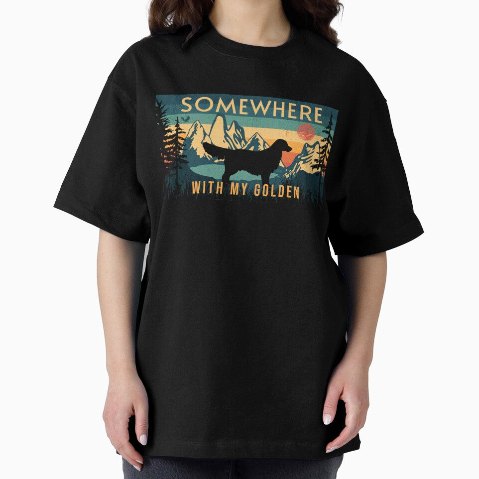 Somewhere With My Golden Retriever Vintage Hiking Gift by Guarddogdrive T-Shirts, Hoodie, Sweatshirt (Image 2)