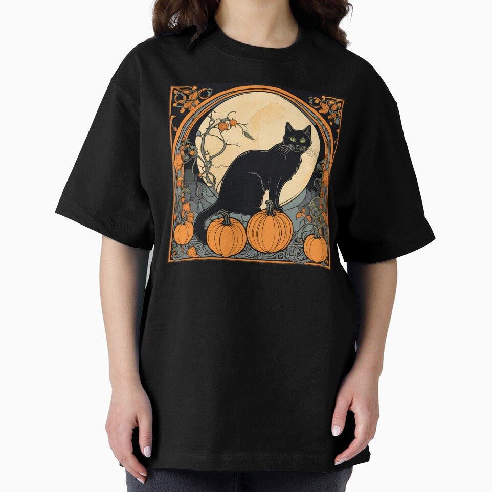 Art Nouveau Black Cat Halloween Pumpkins by SeaStarAlex T-Shirts, Hoodie, Sweatshirt | BlankRebels.com (Image 2)