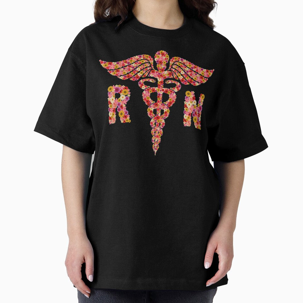 Registered Nurse Flowers Pattern Tshirt by SunsetGloww Hoodie, Sweatshirt | BlankRebels.com (Image 2)
