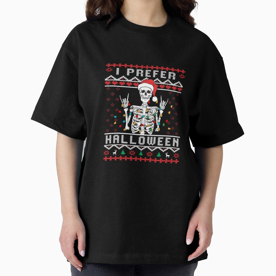 funny holiday Ugly xmas I prefer halloween christmas by taaddison50 T-Shirts, Hoodie, Sweatshirt | BlankRebels.com (Image 2)