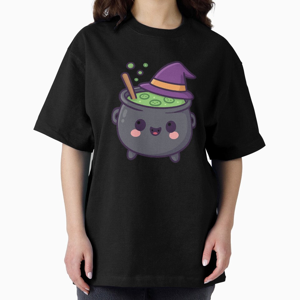 Kawaii Halloween Witch Cauldron Cute Soup Cartoon by ThaiArtShop