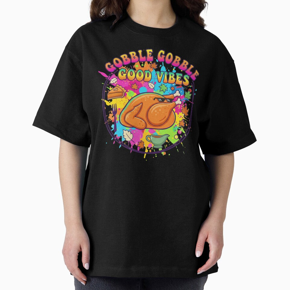 Gobble Gobble Good Vibes - Retro Thanksgiving Fun by RainUlan53 T-Shirts, Hoodie, Sweatshirt | BlankRebels.com (Image 2)