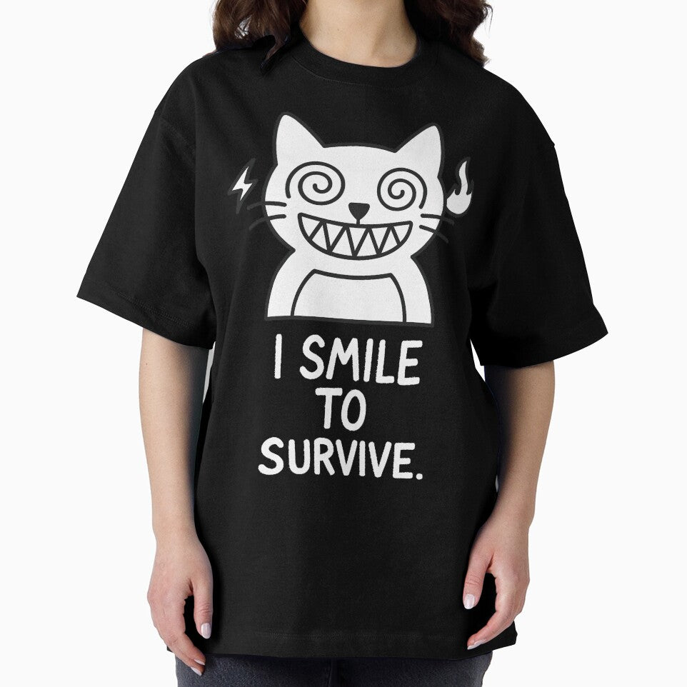 I Smile to Survive – Funny design for Introverts | Whimsical Comfort Style by JustMeditateIt T-Shirts, Hoodie,... (Image 2)