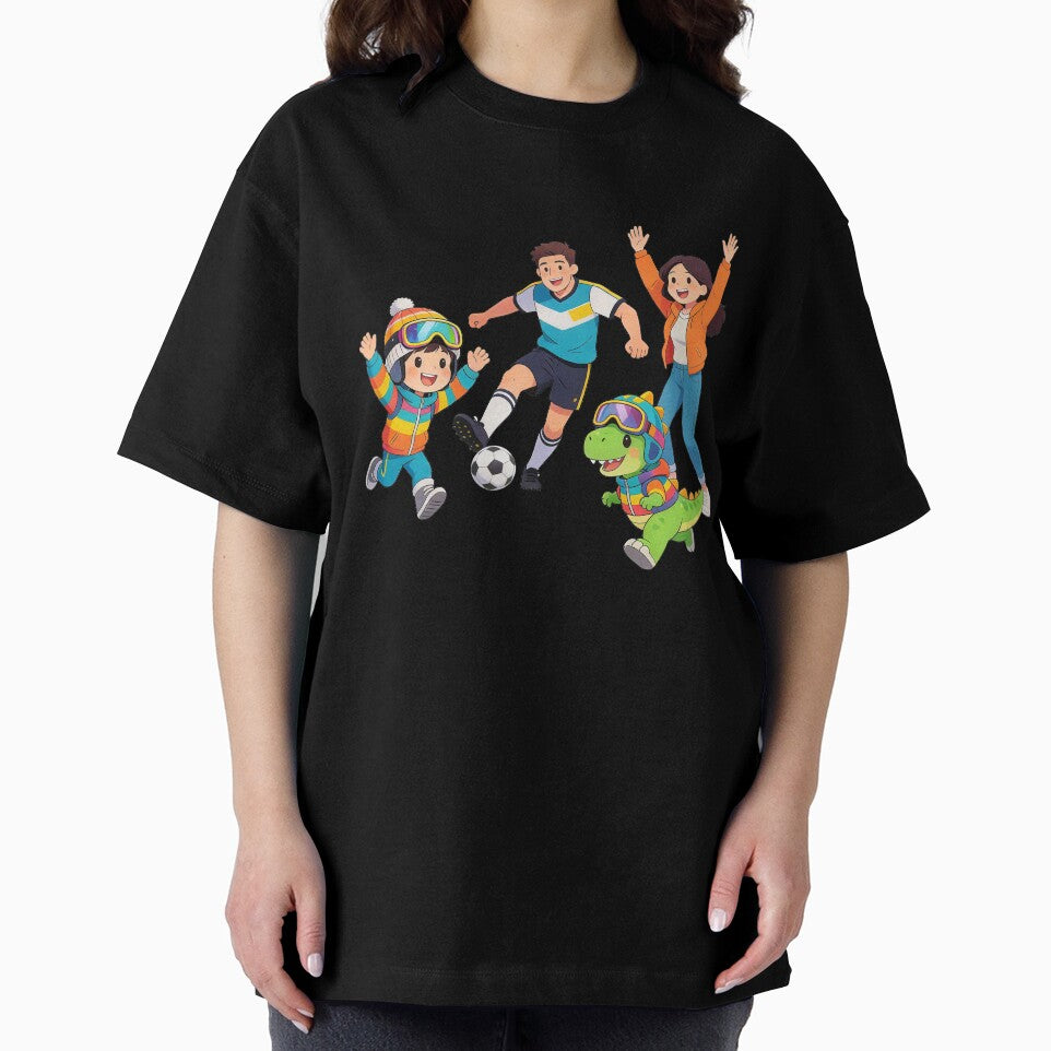 Joyful Family Soccer Game With Cute Dino Pal by PrintStichCo