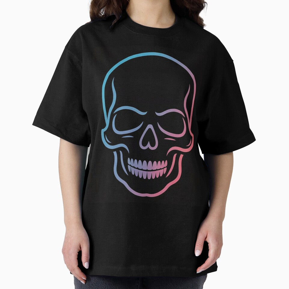 Future Ghost – Neon Skull Streetwear Hoodie / Cyberpunk Oversized T-Shirt by aurenvision Sweatshirt (Image 2)