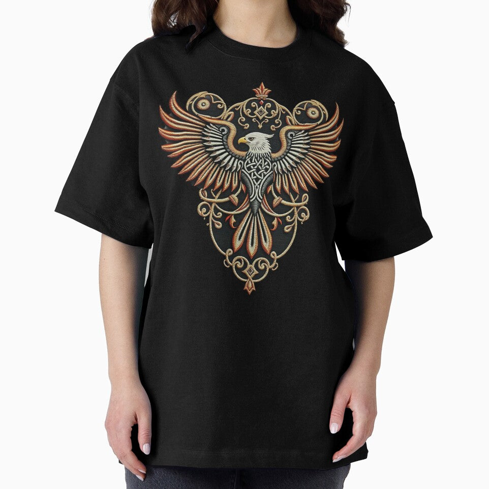 Celtic Knot Eagle with Red Accents, Ornate Gothic Print for Apparel and Accessories by TheGaliyaStudio... (Image 2)