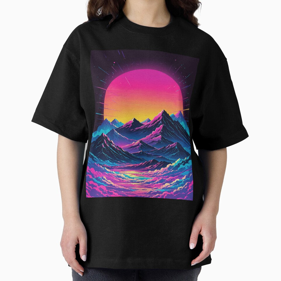 Vaporwave Sunset Mountains by GrayWolf123 T-Shirts, Hoodie, Sweatshirt | BlankRebels.com (Image 2)