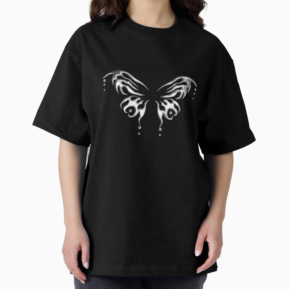 Y2K Chrome Butterfly, Metallic Aesthetic by Soli14e T-Shirts, Hoodie, Sweatshirt | BlankRebels.com (Image 2)