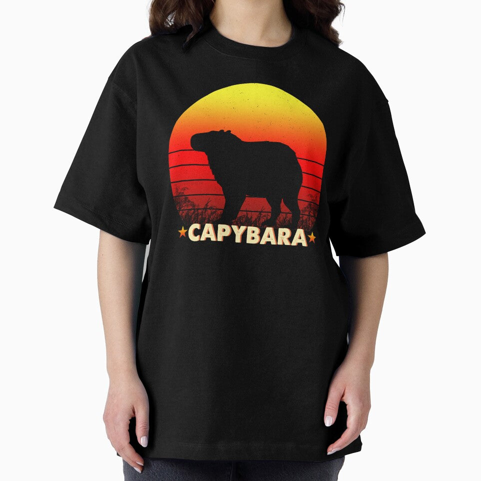 Capybara Desert Retro Vintage Sunset Animals T-Shirts, Hoodie, Sweatshirt