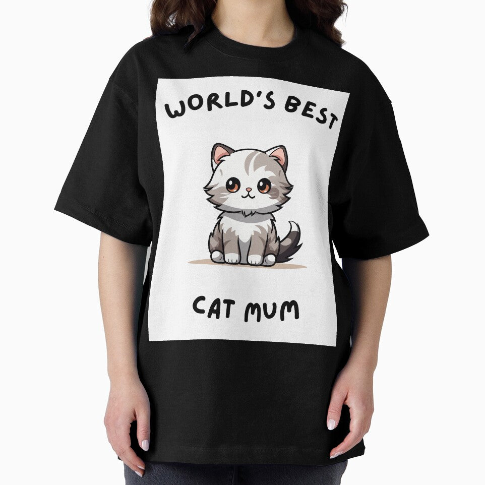 World’s Best Cat Mum – Cute Cat Mom Illustration by Nada's palette studio T-Shirts, Hoodie, Sweatshirt (Image 2)