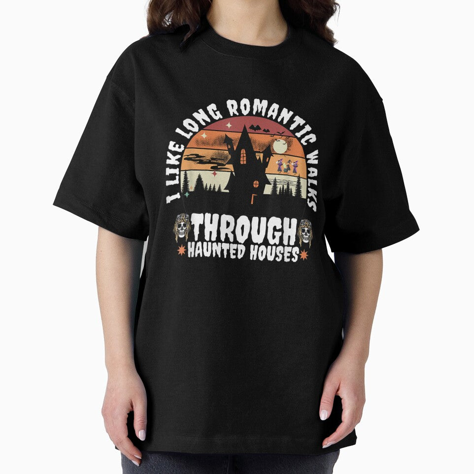 Vintage I Like Long Romantic Walks Through Haunted Houses by Spencerhowar T-Shirts, Hoodie, Sweatshirt (Image 2)