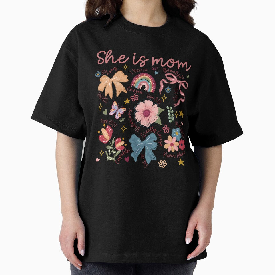 Boho Floral She is Mom Mothers Day Wildflower Coquette by MOHITSALVI T-Shirts, Hoodie, Sweatshirt | BlankRebels.com (Image 2)