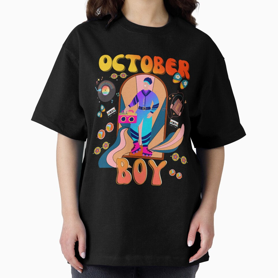 Retro October Boy Vintage Design by my-green-gecko T-Shirts, Hoodie, Sweatshirt | BlankRebels.com (Image 2)