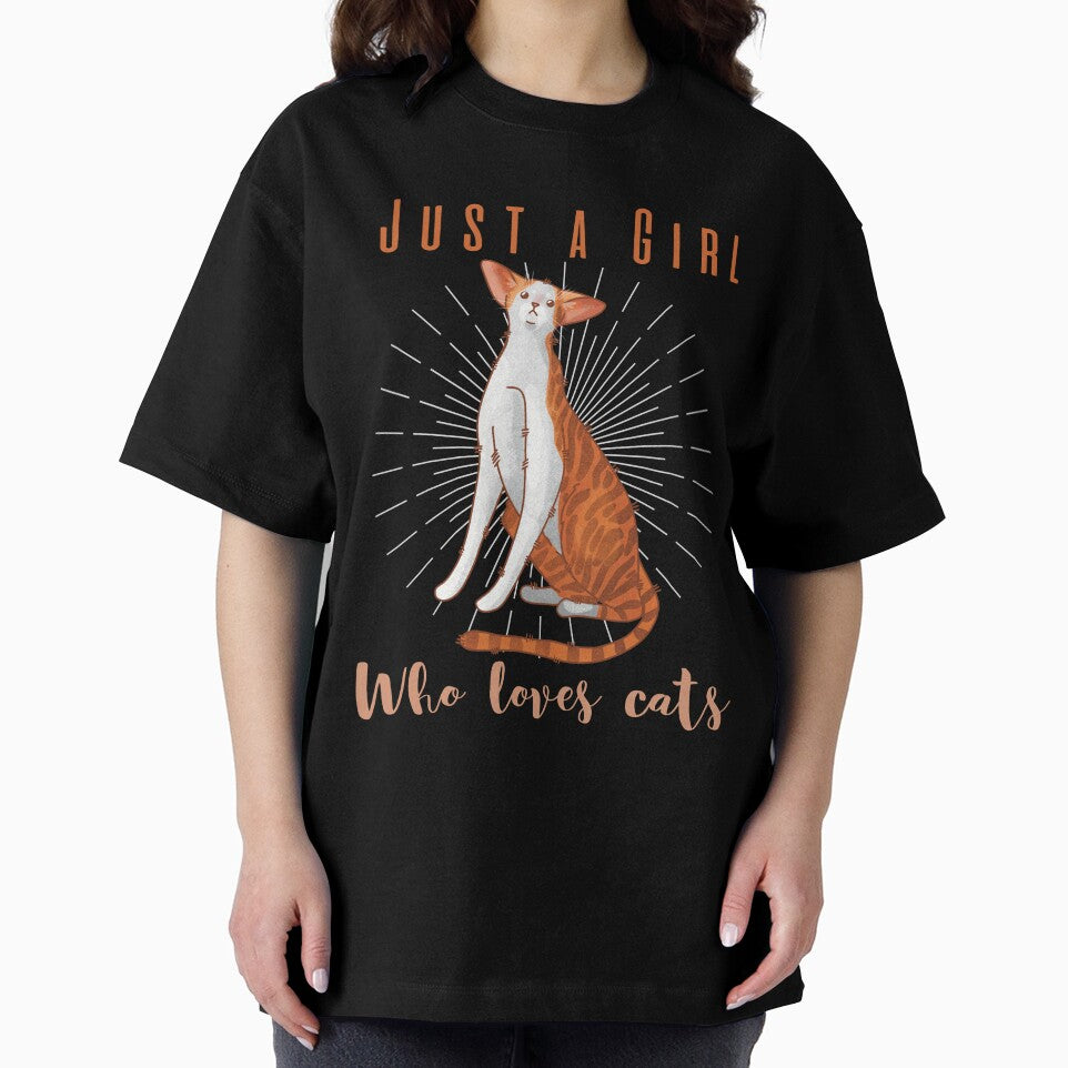 Just a Girl Who Loves Cats - Red Bicolor Oriental Cat - Cat Mom Gifts by FelineEmporium