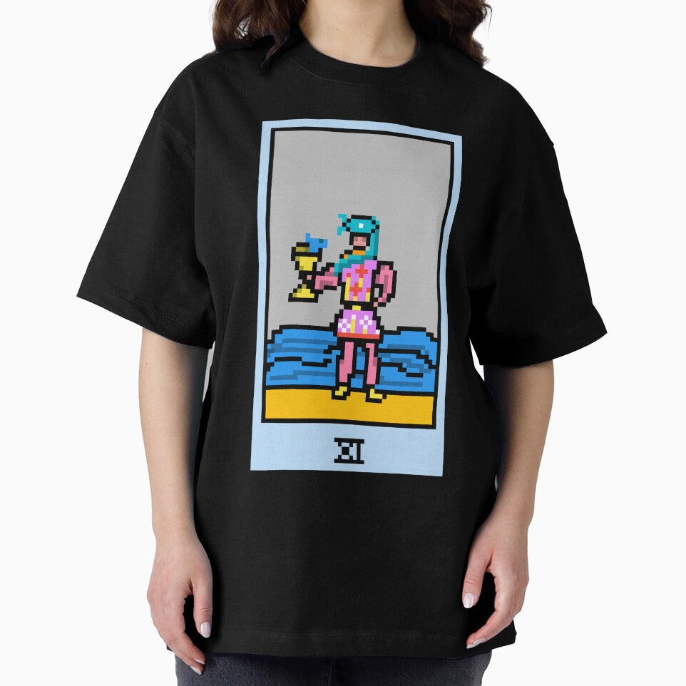 Wait, is this pixel art tarot? Yellow - Minor Arcana 'Page of Cups' (Design for T-shirt, stickers and other... (Image 2)
