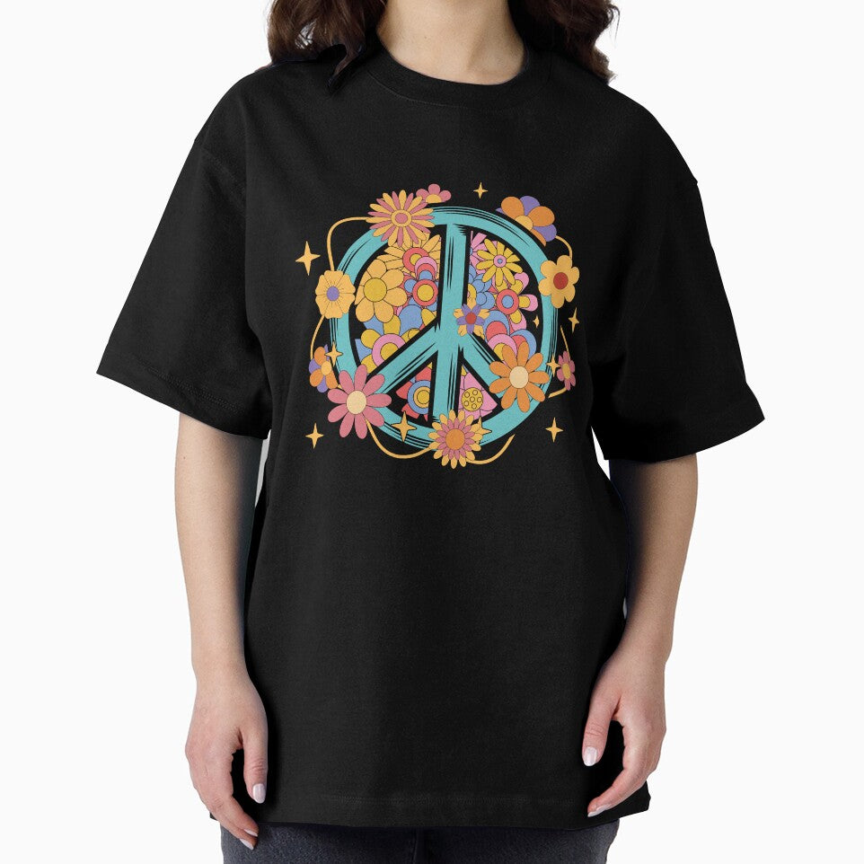 70s 80s Hippie Peace Sign Symbol T-shirt by kdllama