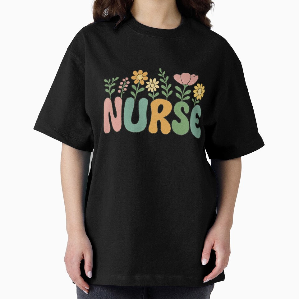 Retro Floral Nurse Design – Nurse Appreciation Gift by lobby-art T-Shirts, Hoodie, Sweatshirt | BlankRebels.com (Image 2)