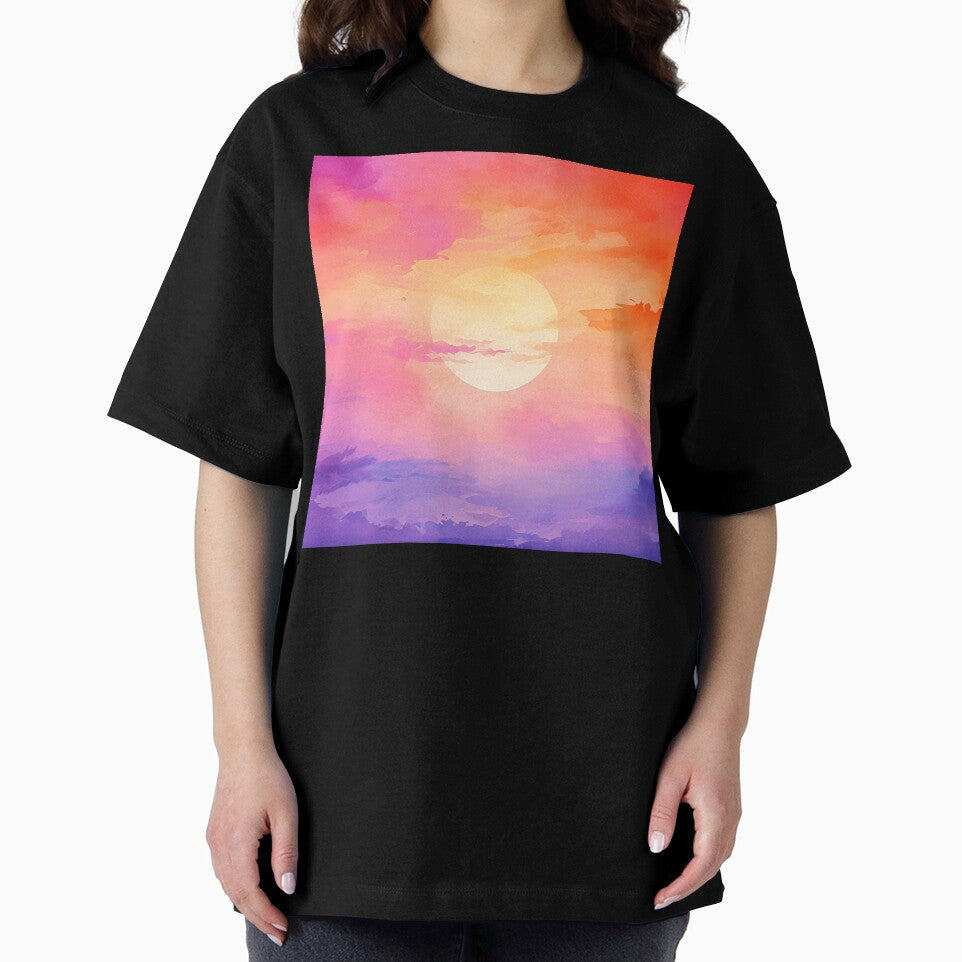 Fantasy Dream Sunset Abstract With Flowing Watercolor Washes by DEC02 T-Shirts, Hoodie, Sweatshirt (Image 2)