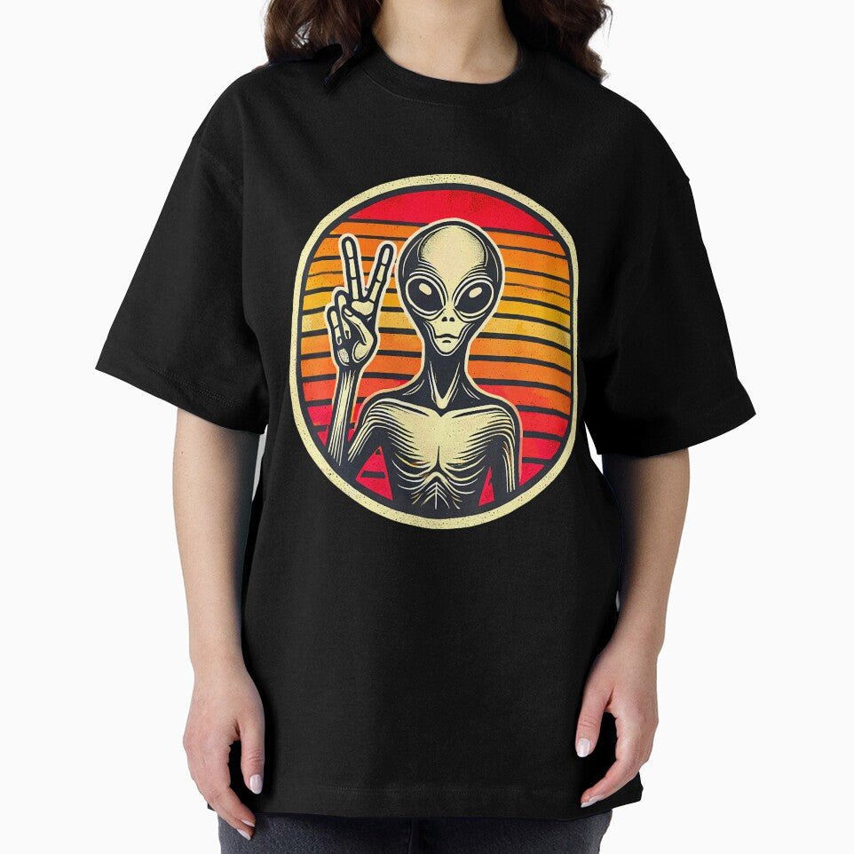 Peace Sign Alien Hippie Ufo by DawnPatricia T-Shirts, Hoodie, Sweatshirt | BlankRebels.com (Image 2)