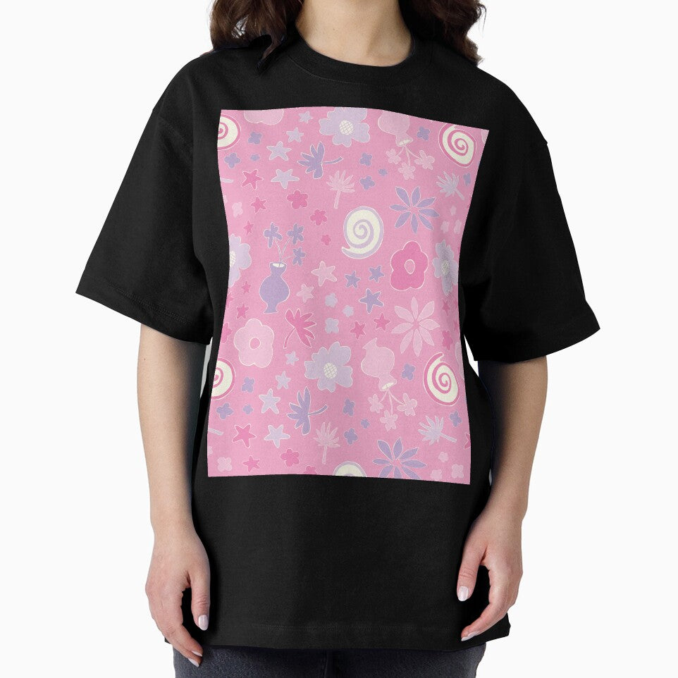 Pastel Pink Boho Flower Pattern Girls Room by blomastudios