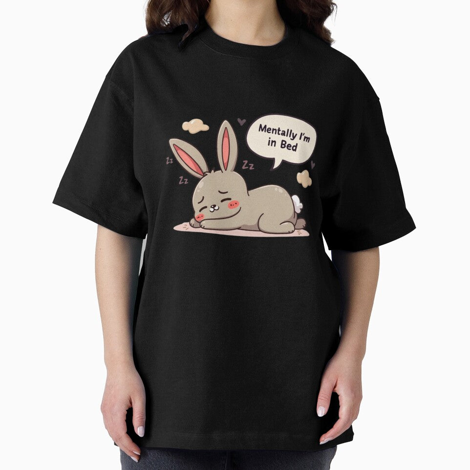 Mentally I’M Bed – Cute Sleepy Bunny Sticker T-Shirts, Hoodie, Sweatshirt
