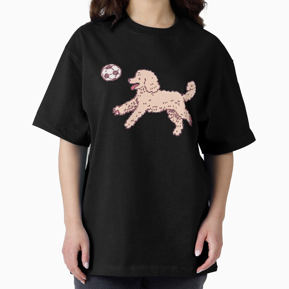 Soccer Football Poodle whimsical textured illustration by Magnificent Lizard
