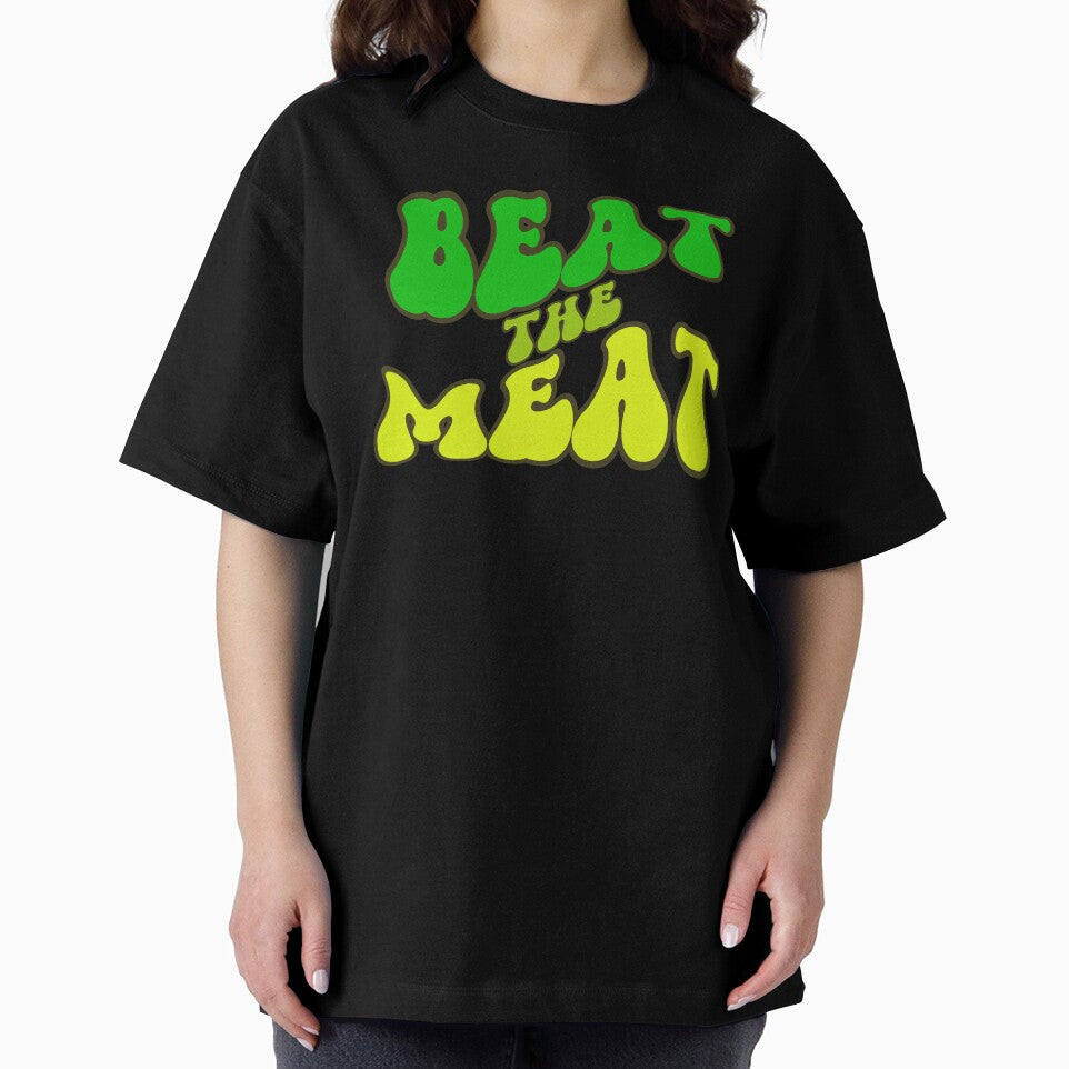 BEAT the MEAT vegetarian retro groovy wavy text design by Jt41 T-Shirts, Hoodie, Sweatshirt | BlankRebels.com (Image 2)
