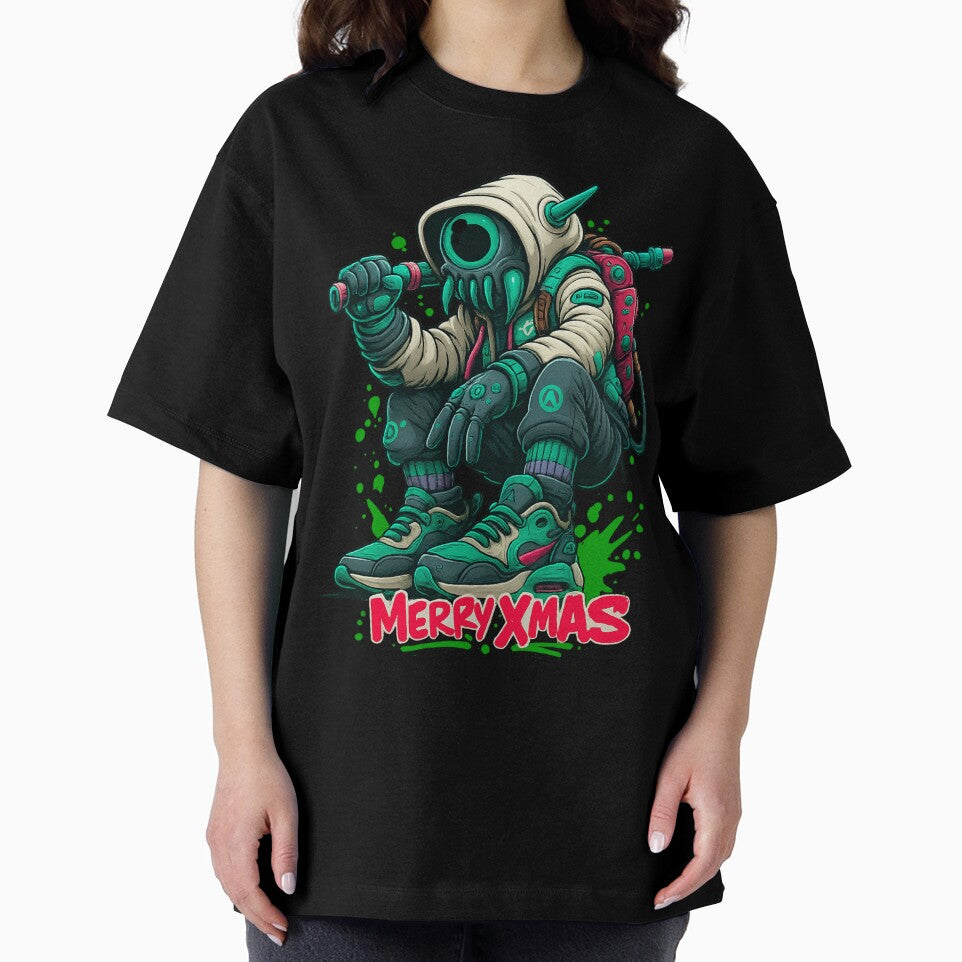 Merry Xmas Alien Street Vibe – Cyberpunk Holiday Edition by Thaivi Design T-Shirts, Hoodie, Sweatshirt (Image 2)