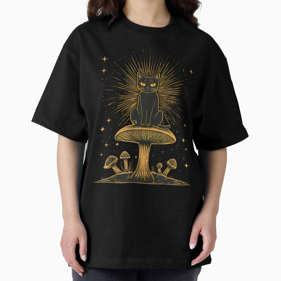 Cute Cottagecore Aesthetic Cat With Mushroom Nature Fairycor by DesireeAngela1 T-Shirts, Hoodie, Sweatshirt (Image 2)