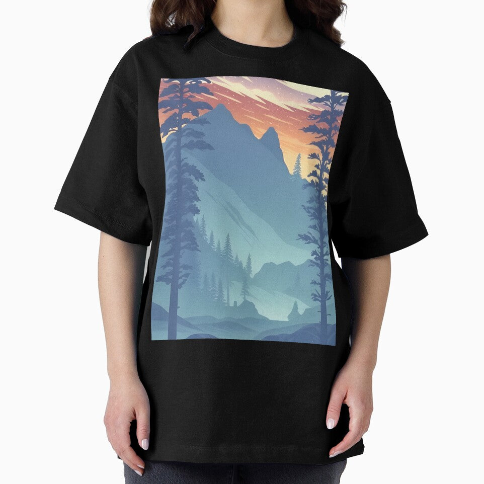 Enhance Your Space Our Minimalist Matte Painting Mountain Landscape Bavarian Alps Prints T-Shirts, Hoodie, Sweatshirt