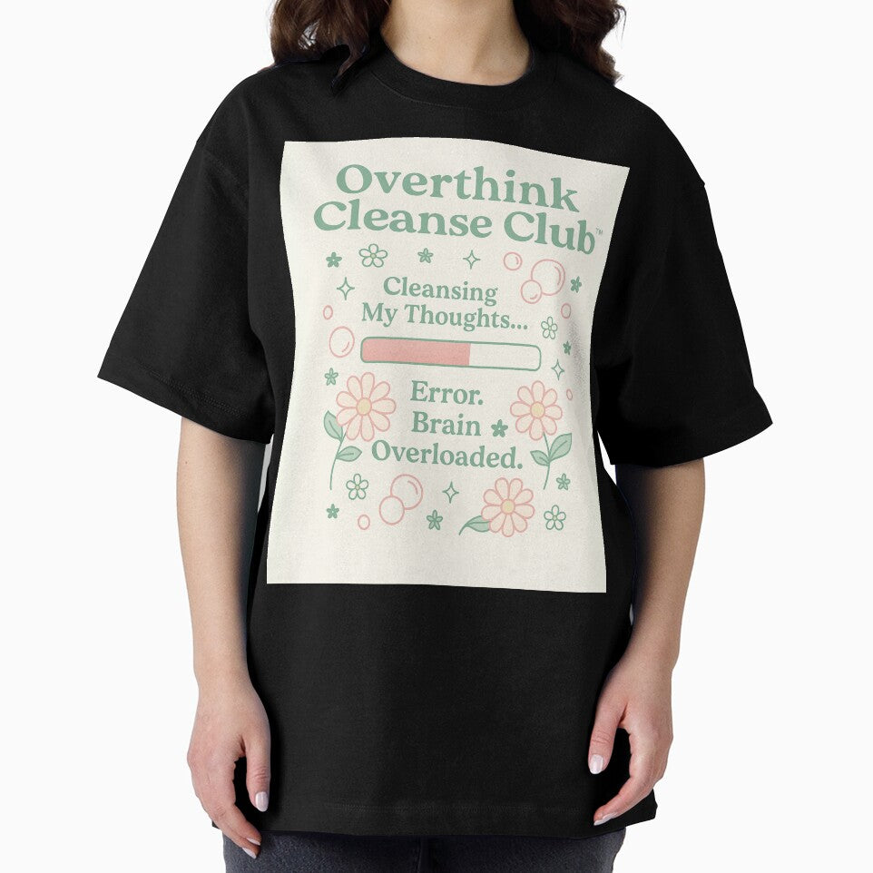 Overthink Cleanse Club” – Soft Parody Self-Care Tee for Burnout Brains by Laugh & Rewind Hoodie, Sweatshirt (Image 2)