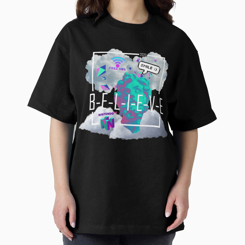 BELIEVE vaporwave aesthetic by DoomDude T-Shirts, Hoodie, Sweatshirt | BlankRebels.com (Image 2)