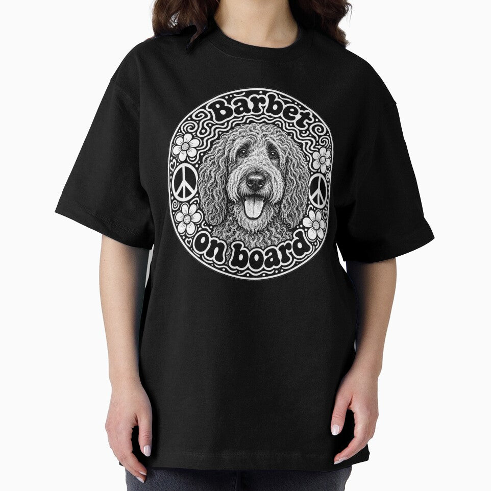 sticker "Barbet on board" Hippie dog, peace by barbastyle
