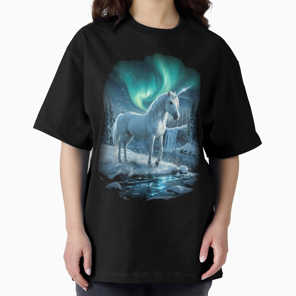Majestic Winter Unicorn Under Northern Lights by RkskArt T-Shirts, Hoodie, Sweatshirt | BlankRebels.com (Image 2)