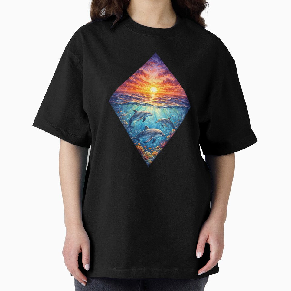 Dolphin Sunset Artwork by Planetporridge T-Shirts, Hoodie, Sweatshirt | BlankRebels.com (Image 2)