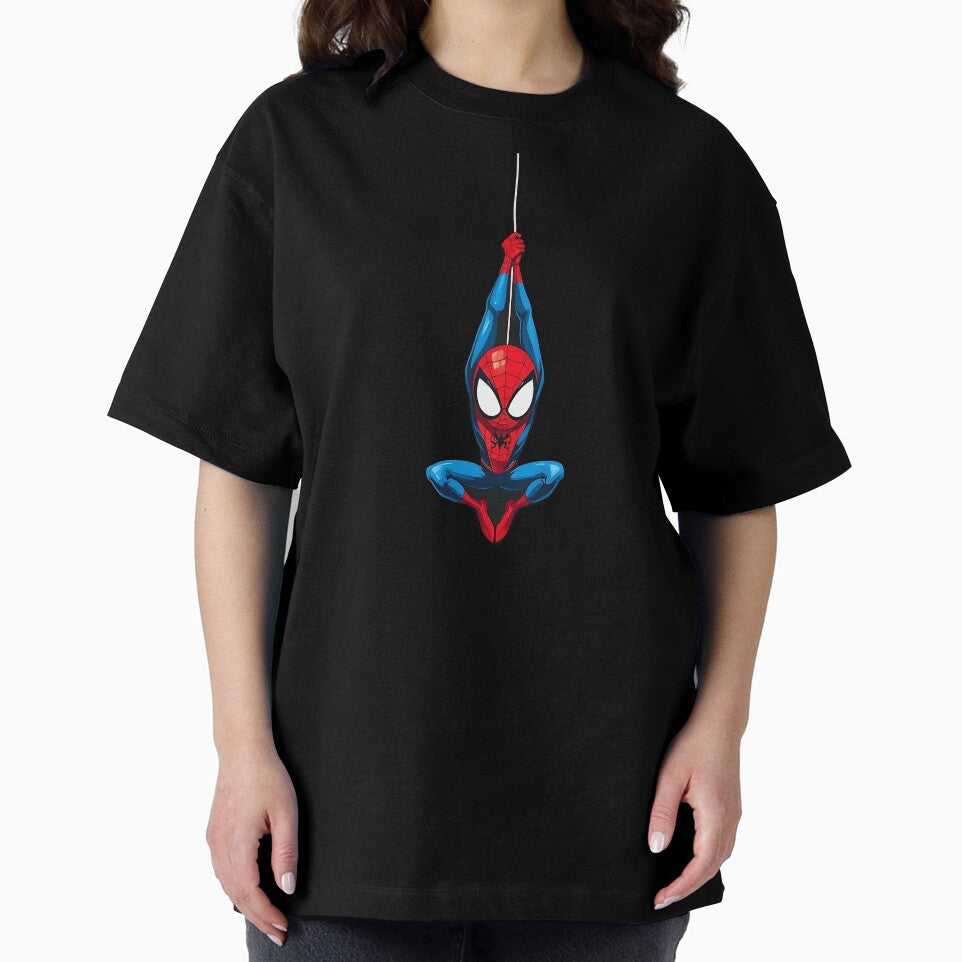 Web-Slinging Superhero Hanging Pose | Minimal Comic Style Sticker by SanjayBomma T-Shirts, Hoodie, Sweatshirt (Image 2)