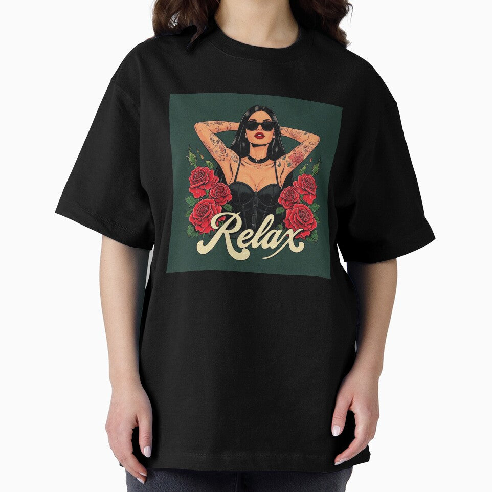 Relax Gothic rose tattoo girl design by Vintage Designs + T-Shirts, Hoodie, Sweatshirt | BlankRebels.com (Image 2)