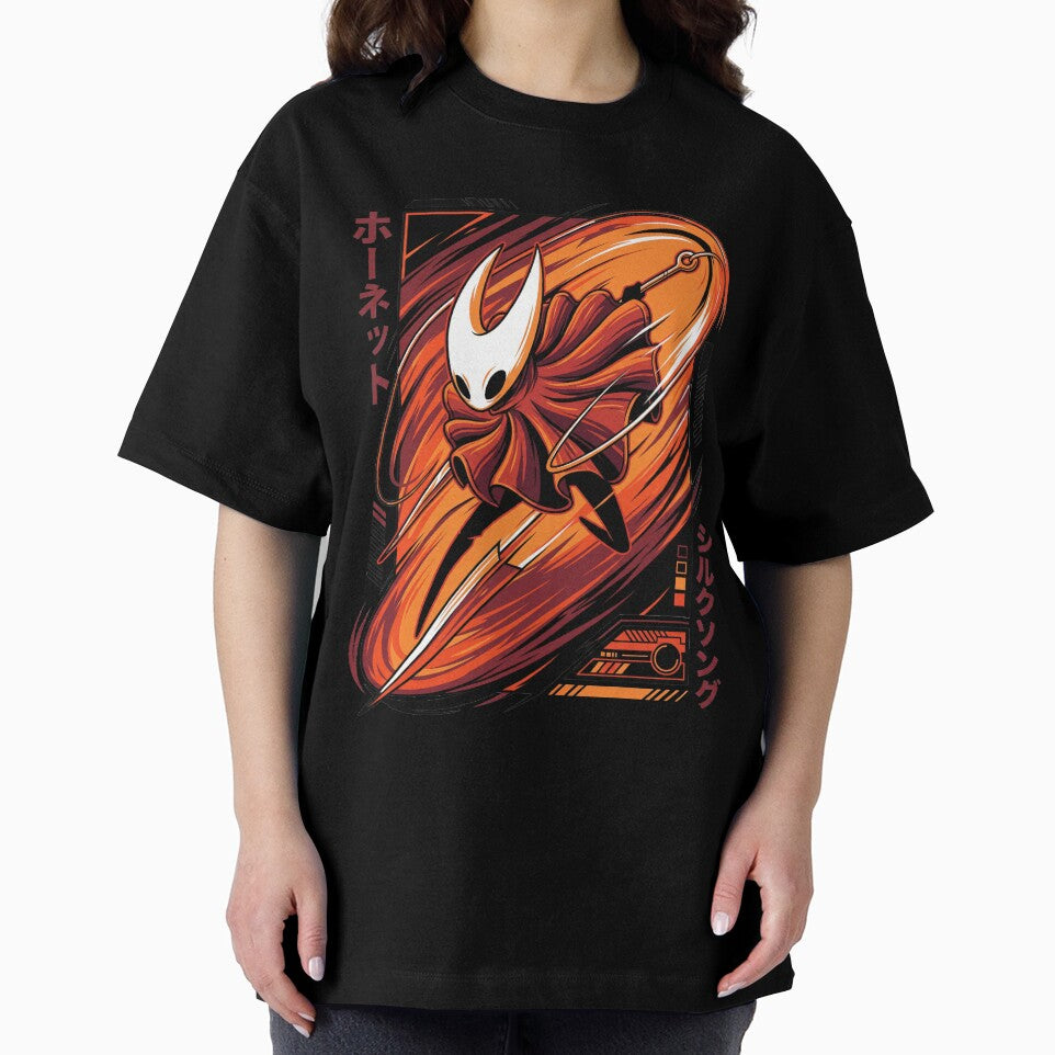 Retrowave Silksong Hornet T-Shirt | Hollow Knight Neon Synthwave Hoodie | 80s Palm Grid Vaporwave Merch Sticker... (Image 2)