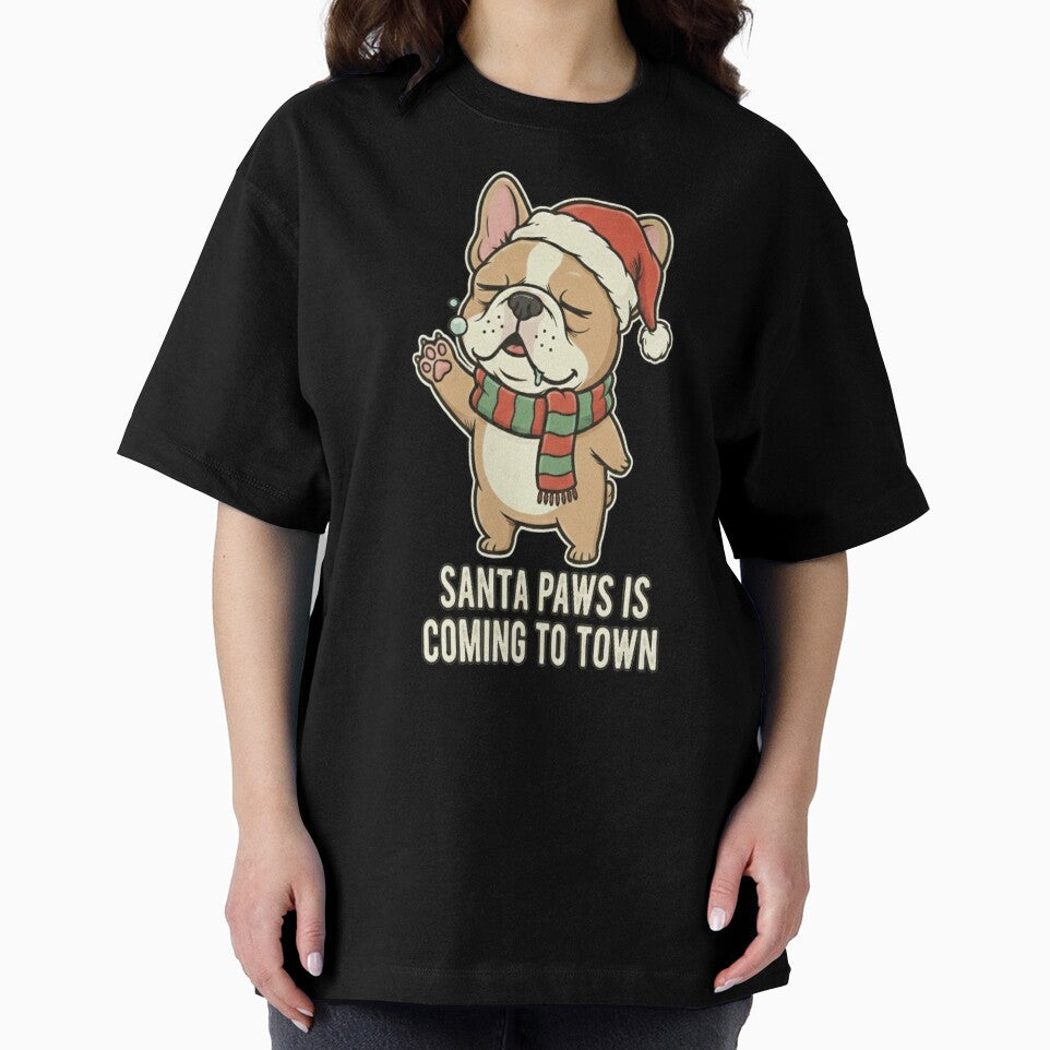 Santa Paws French Bulldog Shirt - Vintage Christmas Pet Lover Gift by Greeting-animal