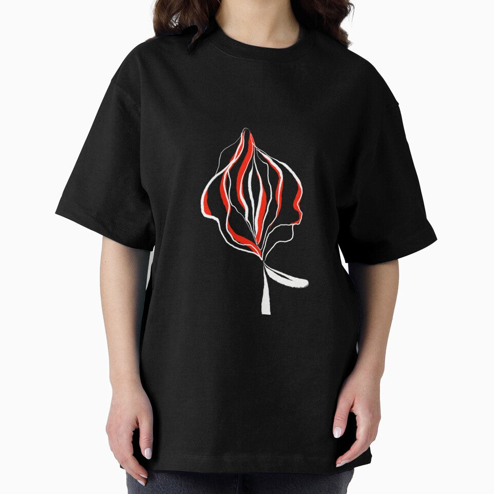 Minimalist Abstract Red White Flower Design by Surreptica T-Shirts, Hoodie, Sweatshirt | BlankRebels.com (Image 2)