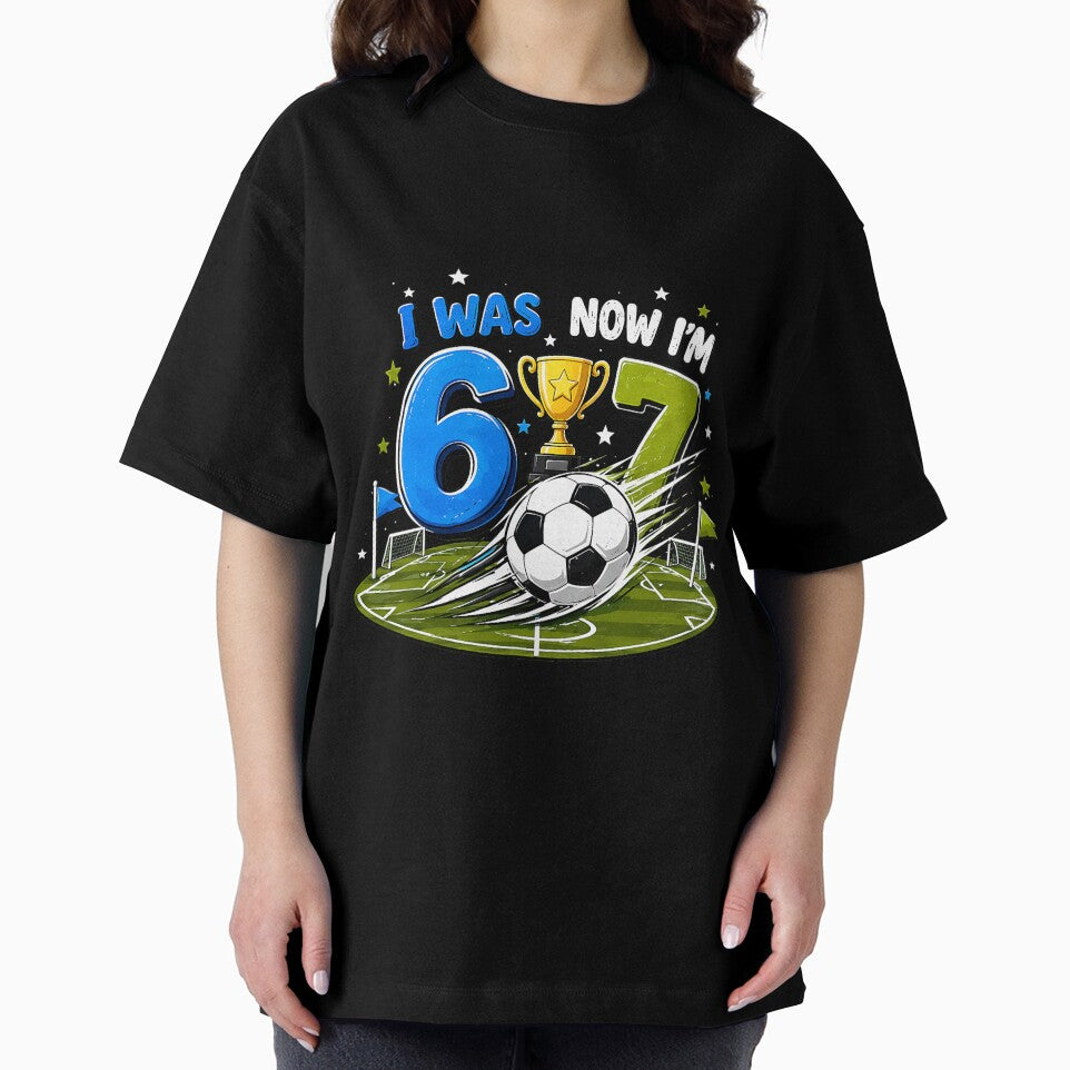 I was 6 Now I'm 7 Soccer Birthday 7 Year Old Boy Girl by Littermin